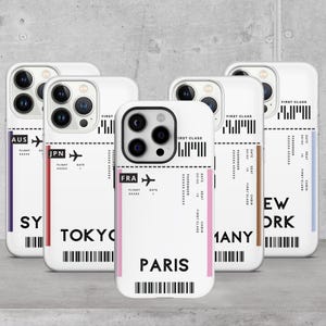 Étui pour téléphone, billet d'avion, carte d'embarquement pour iPhone 16e, 16 Pro, 15 Google Pixel 9A, 7, 6A, Samsung Galaxy S25, S24 FE, A56, A26