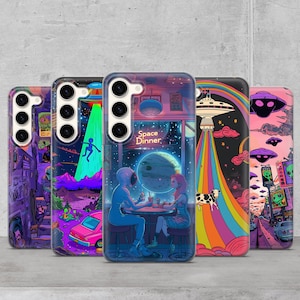 Funda para teléfono Área 51 con diseño de platillo volador para Samsung Galaxy S25 Edge, S24 Ultra, A36, A16, iPhone 16e, 16, 15 Pro, 14, Google Pixel 9A, 8 Pro, 6A