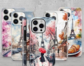 Parisian Phone Case Eiffel Tower Tough Cover for iPhone 16e, 16 Pro Max, 15, 13, Google Pixel 9A, 8, 6A, Samsung Galaxy S25 Edge, S24FE, A56
