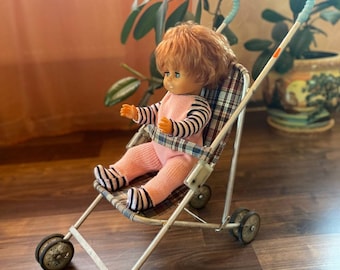 Vintage USSR Doll Stroller – Retro Metal Toy Pram, Display Collectible