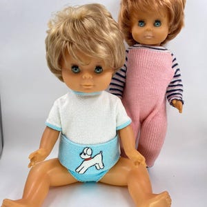 Vintage Plastic Dolls from GDR in Original Outfits - Retro Collectible East German Dolls - Mid-Century Childhood Treasures - Rare Finds