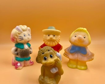 Vintage USSR Rubber Toys: Fairytale Characters, 1970s Collectibles