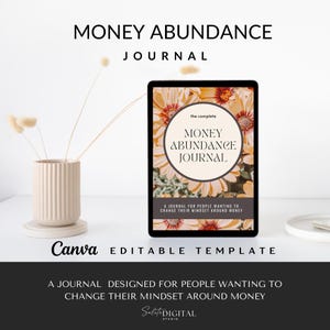 Money Abundance Journal Canva Template for Coaches Creators | Financial Wealth | Money Mindset Journal Ebook | Manifesting Journal