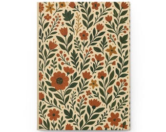 Floral Botanical Journal | Earthy Folk Art Notebook | Cottagecore Stationery Gift