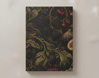 Vintage Dark Botanical Berries and Peonies Journal