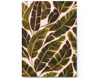 Tropical Banana Leaf Hardcover Journal | Matte Botanical Notebook