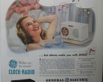 Rad...137  &quot;General Electric Clock-Radio&quot;  Ad - May 1948