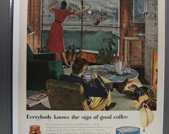 Bev  # 166  &quot; Maxwell House Coffee  Ad&quot; March 1951    , Life