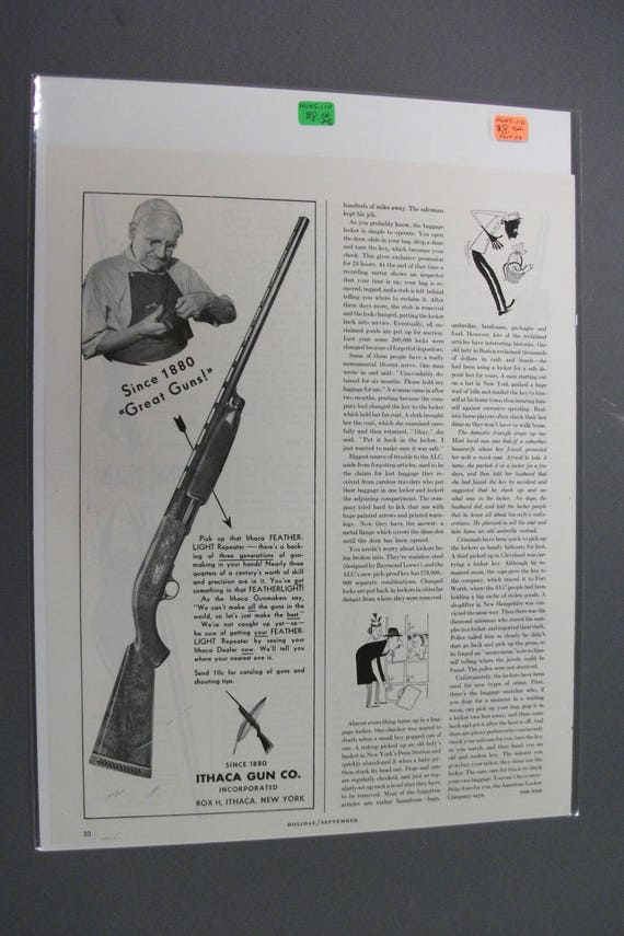 Hunt 110 Ithaca Gun Co Sept 1949 Holiday Mag. Etsy