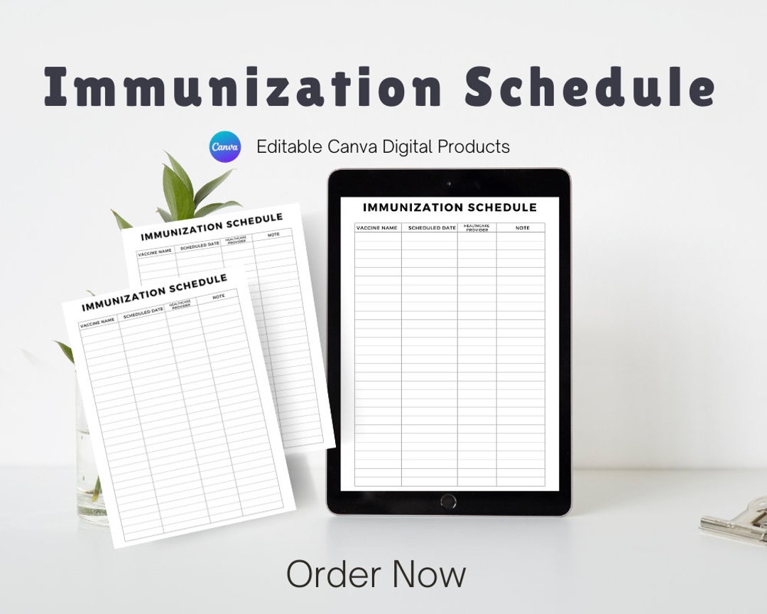 Immunization Schedule Printable Editable Vaccine Planner Canva Immunization Schedule Printable Editable Vaccine Planner Canva