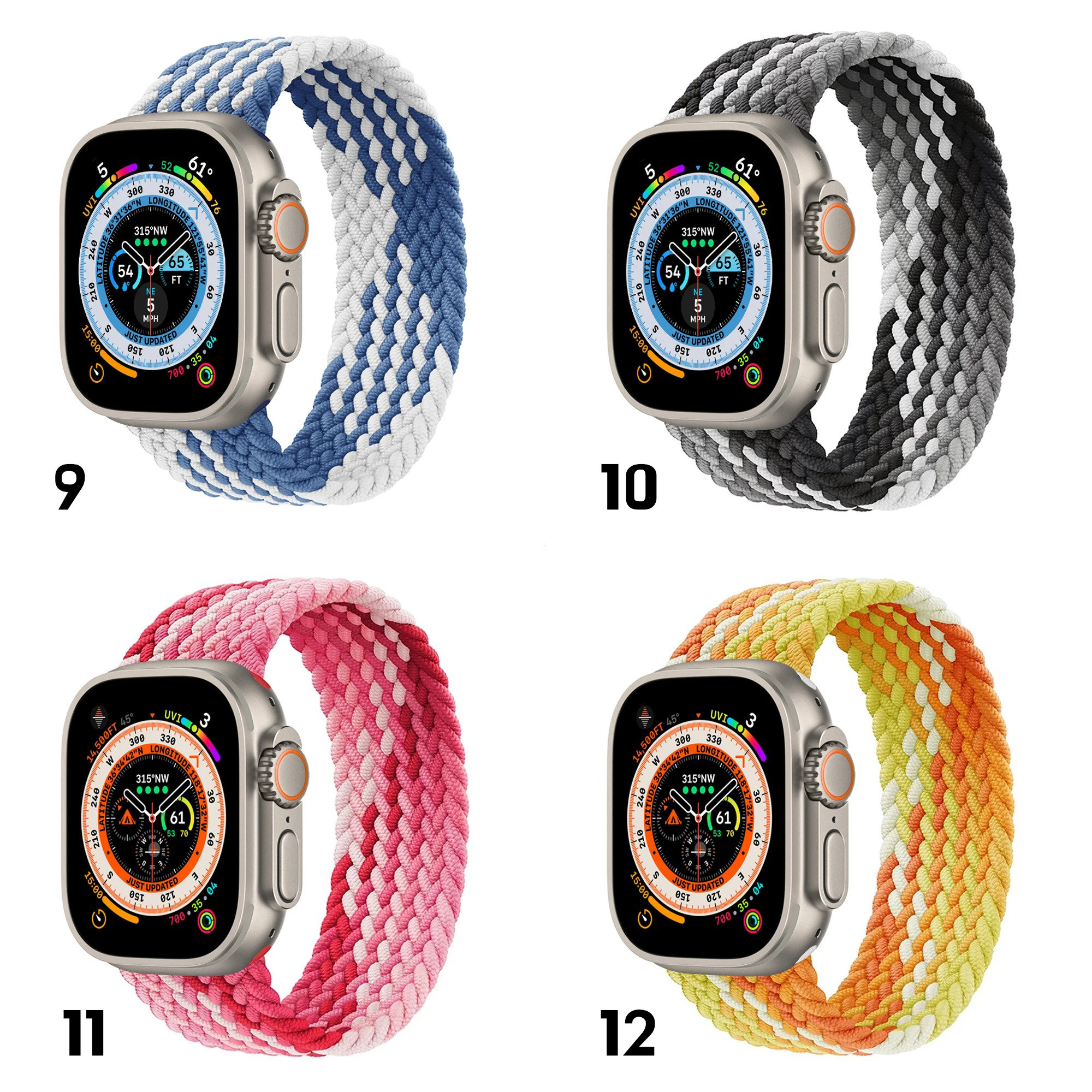 Braided bracelet made of elastic nylon - iWatch compatible - for 38|40|41 mm or 44|45|49 mm - color selection