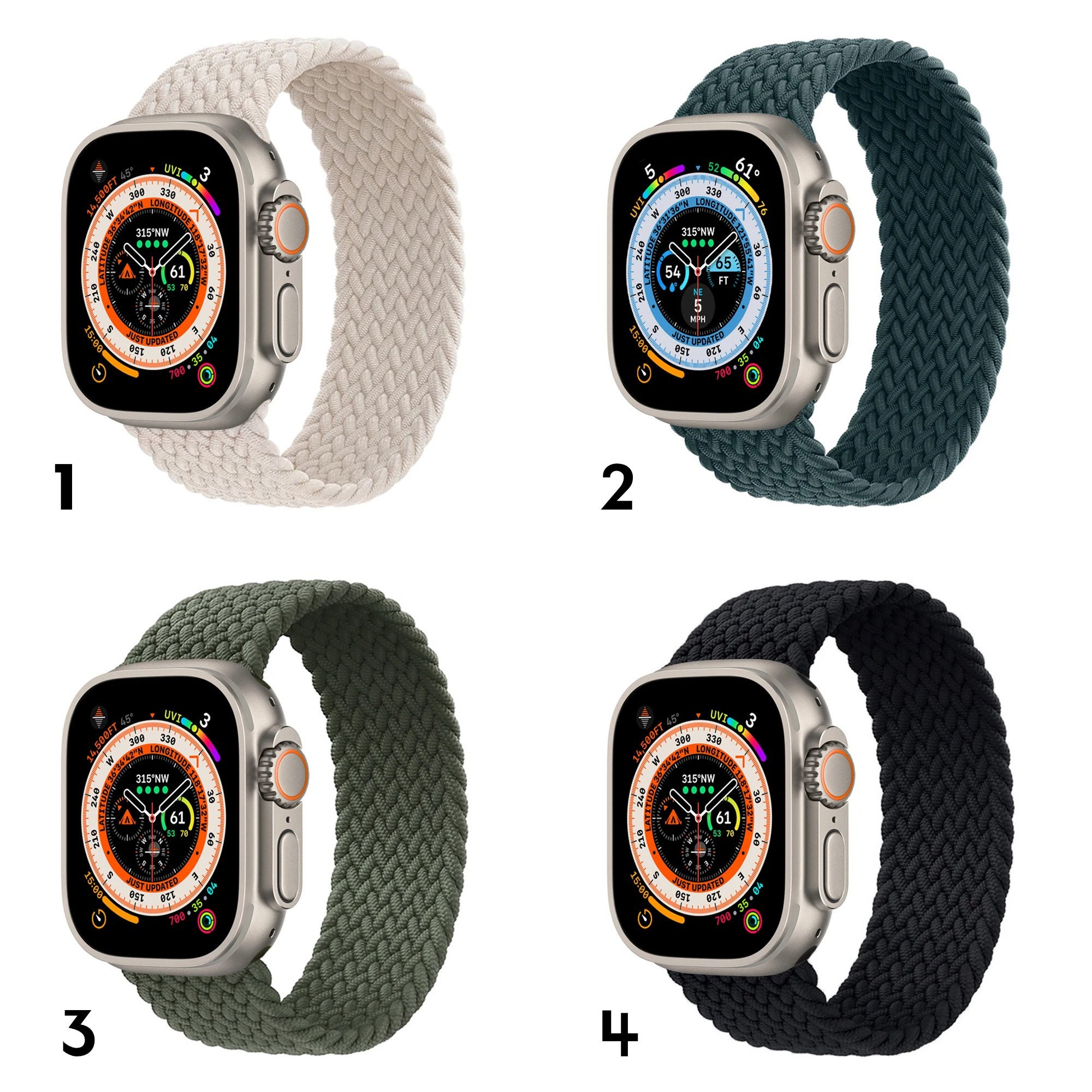 Braided bracelet made of elastic nylon - iWatch compatible - for 38|40|41 mm or 44|45|49 mm - color selection