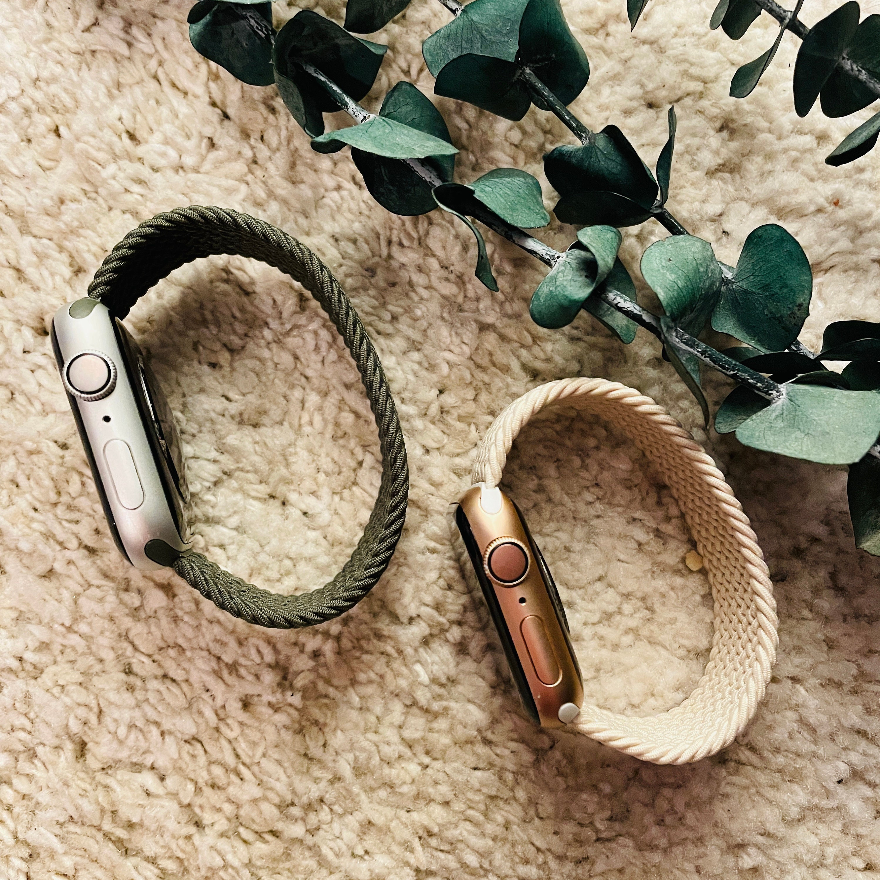 Braided bracelet made of elastic nylon - iWatch compatible - for 38|40|41 mm or 44|45|49 mm - color selection
