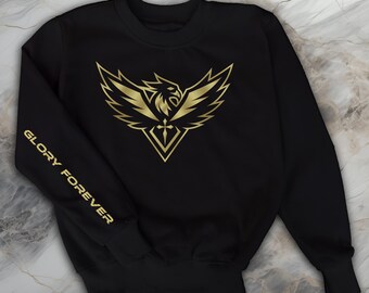 Glory Forever Gold Adler Christliches Rundhals-Sweatshirt: Glaube & Bibel-Vers