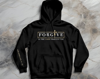 Christlicher Glaube Hoodie Verzeihen Sie Goldkreuz Sweatshirt Christus Jesus Kreuz Pullover Heilige Bibel Christian Herren Hoodie