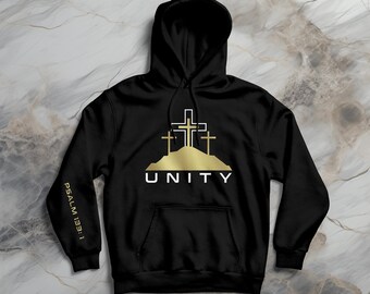 Einheits-Goldkreuz Hoodie: Christlicher Glaube Sweatshirt