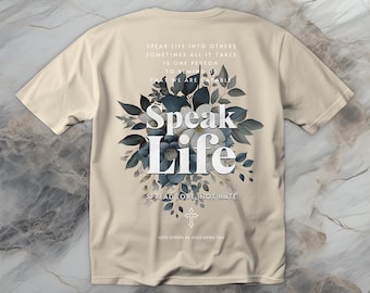 Sprich das Leben T-Shirt: Christlicher Glaube Blumen Inspirierendes T-Shirt