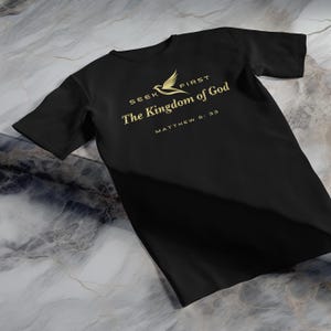 Christian Faith Shirt Kingdom Of God Gold Dove T-Shirt Christ Jesus Cross Tee Holy Bible Christian Mens Shirt