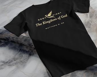 Königreich Gottes T-Shirt: Christlicher Glaube, Goldtaube Design