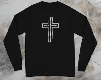 Jesus Is Lord T-Shirt: Christian Faith Cross Tee - Cotton Blend