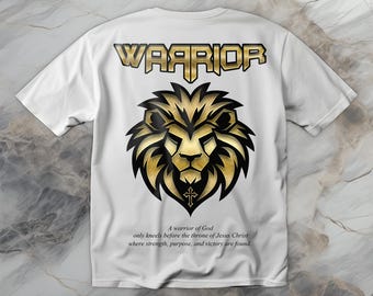 Krieger Gottes T-Shirt: Christlich Glaube Gold Lion Tee
