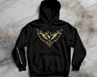 Goldadler christlicher Hoodie: Ruhm für immer Bibel-Vers-Sweatshirt