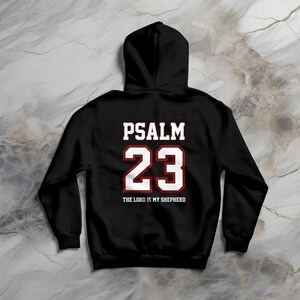 Christian Faith Hoodie, Psalm 23 The Lord Is My Shepherd Sweatshirt, Christ Jesus Cross Sweater Holy Bible Christian Mens Hoodie