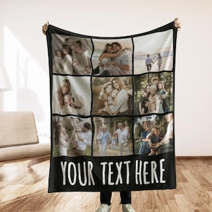 Personalized Photo Blanket, Photo Blanket with Text, Memorial Blanket, Anniversary Gift, Couples Gift, Gift for Her,  Mothers Day Gift 2025