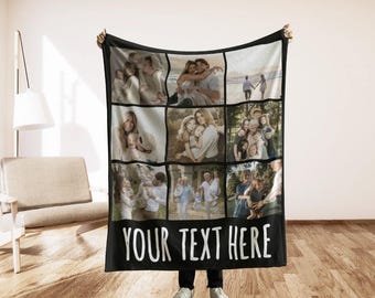 Personalized Photo Blanket, Photo Blanket with Text, Memorial Blanket, Anniversary Gift, Couples Gift, Gift for Her,  Mothers Day Gift 2025
