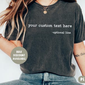 Custom Comfort Colors T-Shirt: Personalized Text, Matching Party Outfit
