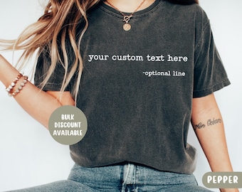 Custom Comfort Colors T-Shirt: Personalized Text, Matching Party Outfit