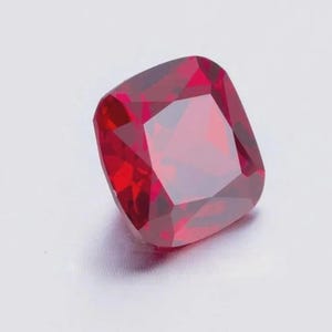 Huge 20 CT Lab Grown Certified Ruby, Cushion Cut, VVS1 Clarity Blood Red Color Ruby Gemstone 18x18 MM
