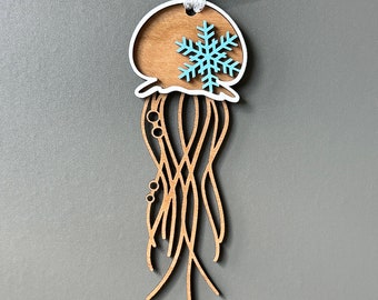 Jellyfish Tree Ornament, Christmas Ornaments, Xmas Ornaments, Coastal Decor - 1 ornament