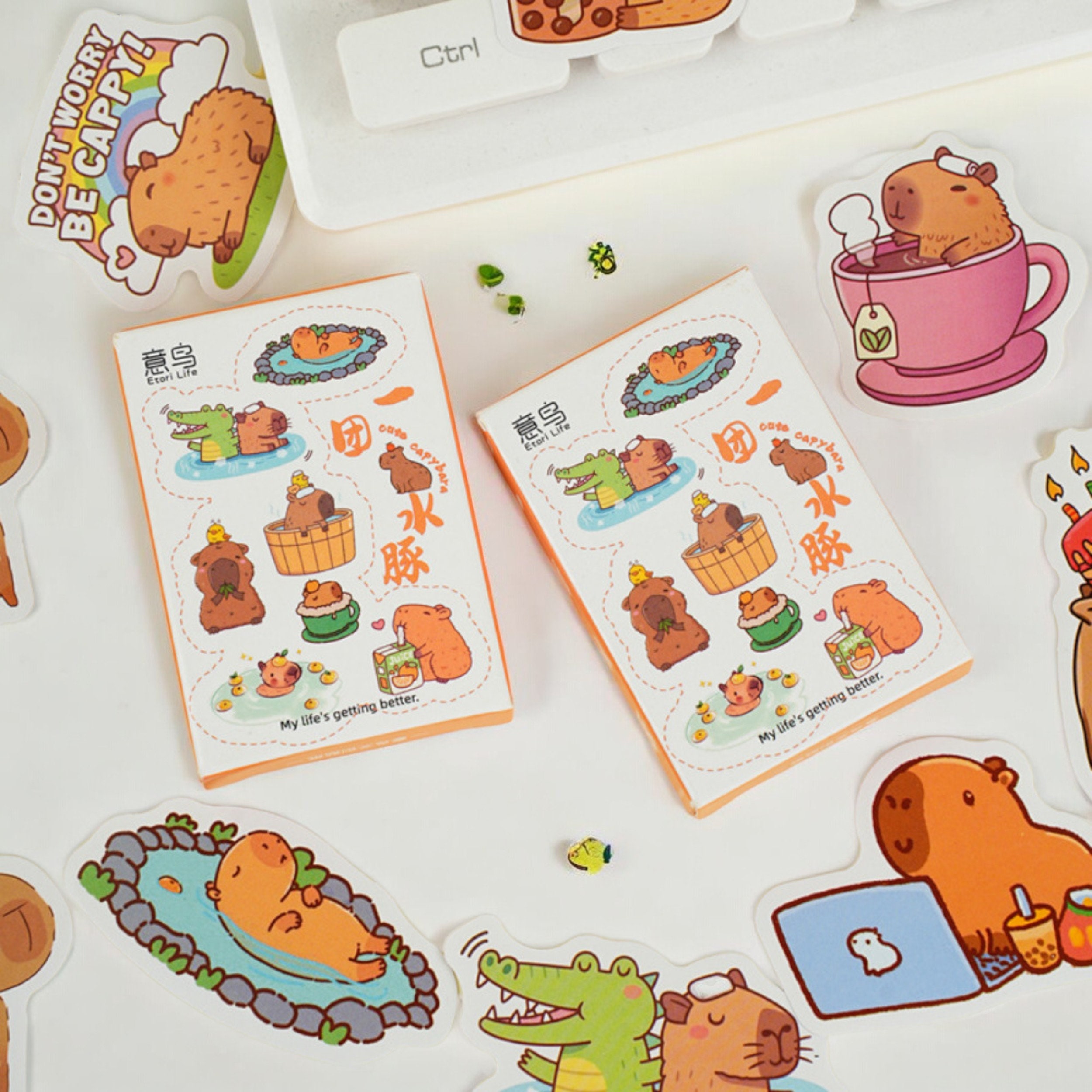 New 30 Pcs/pack Cartoon Stickers, Cute Capybara Decorative Stickers ...