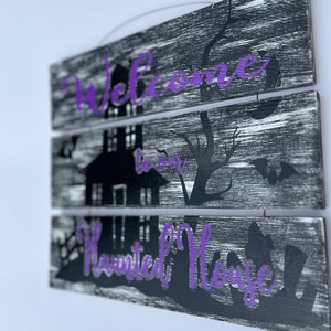 Welcome to Our Haunted House Hand Made Wood Sign - Etsy