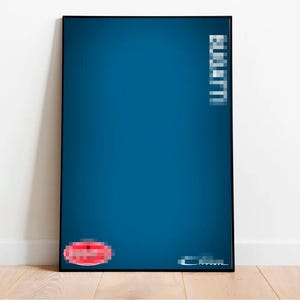 Cartel Deportivo Azul Negro, Decoración Digital para Modelos de Construcción, Póster Estilo Racing