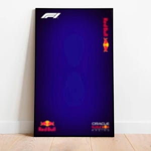 Red Bull RB20 Poster, Technic Kompatibler Druck, Formel 1 Wandkunst, Digitales F1 Poster, Blauer Rennwagen Druck, F1 inspirierte Dekoration