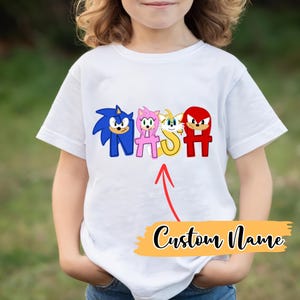 Personalized Name Sonic Shirt, Sonic Birthday Toddler Shirt, Sonic The Hedgehog Birthday Youth Shirt, Sonic Family Birthday Shirt,Sonic Kids