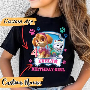 Patrol Birthday Girl Shirt, Custom Age Patrol Birthday Family Shirt, Personalized Birthday Shirt, Custom Patrol Shirt, Birthday Party _P6