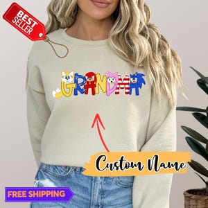 Custom Grandma Sonic Shirt, Personalized Sonic Birthday Shirt, Sonic The Hedgehog Birthday Shirt, Sonic Birthday Shirt, Father&#39;s Day Gift
