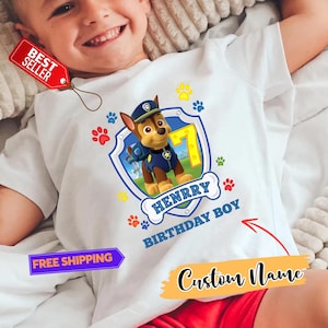 Patrol Name and Age Birthday ToddleShirt, Patrol Birthday Family Shirt, Personalized Birthday Shirt, Custom Patrol Shirt, Birthday PartyShir