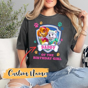 Maglietta per bambino/bambina con scritta "Patrol Birthday", maglietta per famiglia con scritta "Patrol Birthday", maglietta personalizzata per compleanno, maglietta personalizzata "Patrol", maglietta per festa di compleanno.