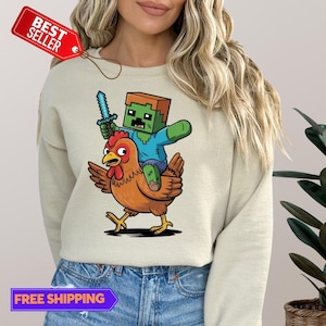 Cute Gaming Shirt Design, Funny Game Character Toddlershirt, Funny Gamer shirt, Funny Riding Chicken shirt,Gamer Shirt shirt,Gift For Gamers