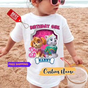 Patrol Birthday Girl Shirt, Custom Nam/ Age Patrol Birthday Family Shirt, Personalized Birthday Shirt, Custom Patrol Shirt, Birthday Party
