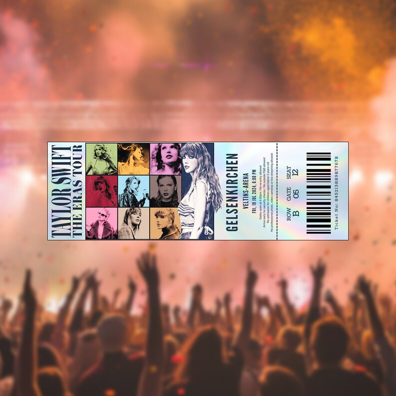 3 Design Printable Taylor Swift Ticket the Eras Tour Personalized Gift ...