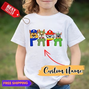 Maglietta per la festa del papà con nome personalizzato "Pattuglia", maglietta per il compleanno del bambino, maglietta personalizzata per il compleanno, maglietta personalizzata per la pattuglia, regalo per la festa del papà