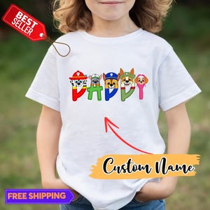 Maglietta per la festa del papà con nome personalizzato "Pattuglia", maglietta per il compleanno del bambino, maglietta personalizzata per il compleanno, maglietta personalizzata per la pattuglia, regalo per la festa del papà
