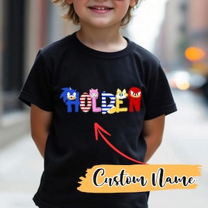Personalized Name Sonic Shirt, Sonic Birthday Toddler Shirt, Sonic The Hedgehog Birthday Youth Shirt, Sonic Family Birthday Shirt,Sonic Kids