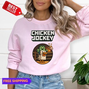 Chicken Jockey Shirt - Funny Farm Animal Tee, Perfect for Gamers & Animal Lovers, Gamer Gift, Cartoon Graphic Sweatshirt For Chicken Lovers