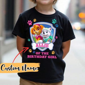 Patrol Birthday Girl Shirt, Patrol Birthday Family ToddlerShirt, Personalized Birthday Shirt, Custom Patrol Shirt, Birthday Party Shirt_P5
